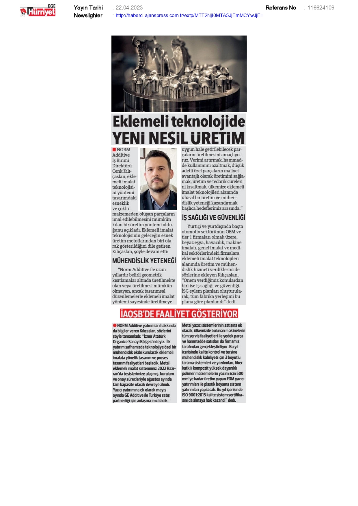EKLEMELİ TEKNOLOJİDE YENİ NESİL ÜRETİM